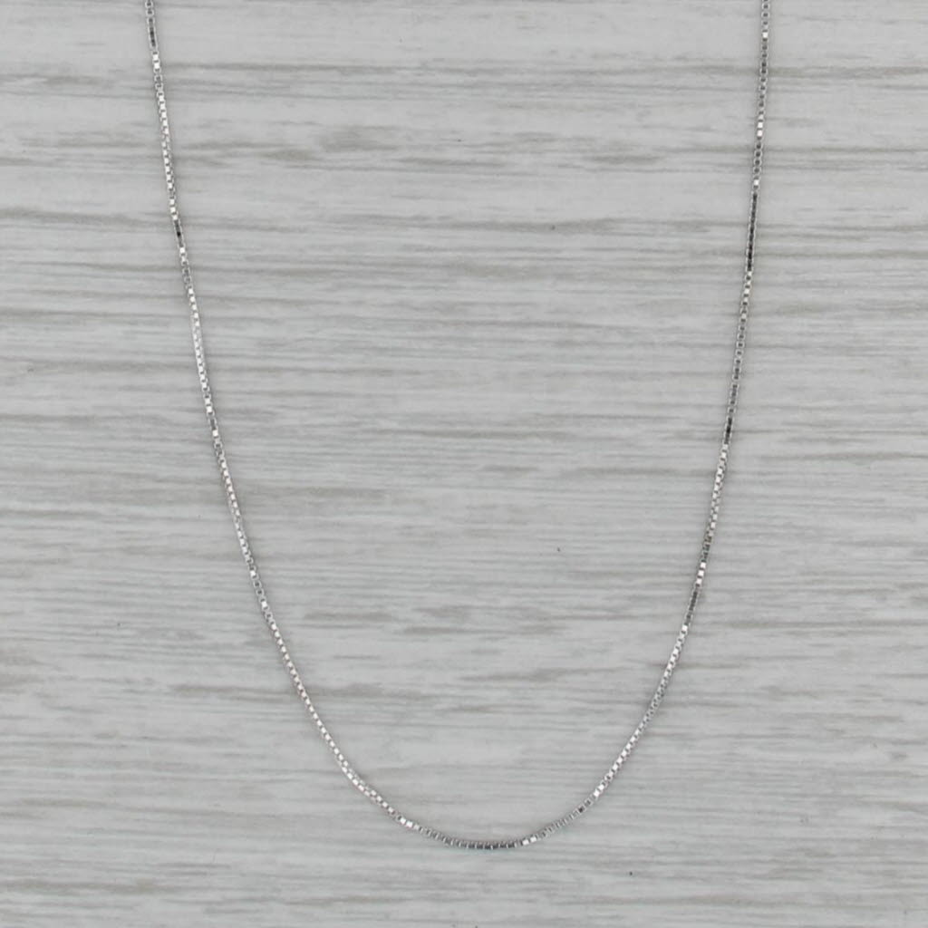 18.25" 0.5mm Box Chain Necklace 10k White Gold