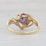 Light Gray 0.85ct Lab Created Purple Sapphire Diamond Ring 10k Yellow Gold Size 7 Bypass