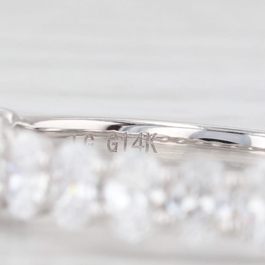 Light Gray New 1.06ctw Lab Grown Diamond Wedding Band 14k White Gold Stackable Ring Sz 6.5