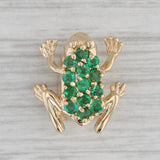 0.25ctw Emerald Frog Slide Bracelet Charm 14k Yellow Gold Richard Klein Vintage
