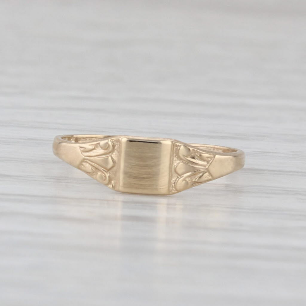Vintage Engravable Baby Ring 10k Yellow Gold Size 2 Baby Keepsake Band PSCo