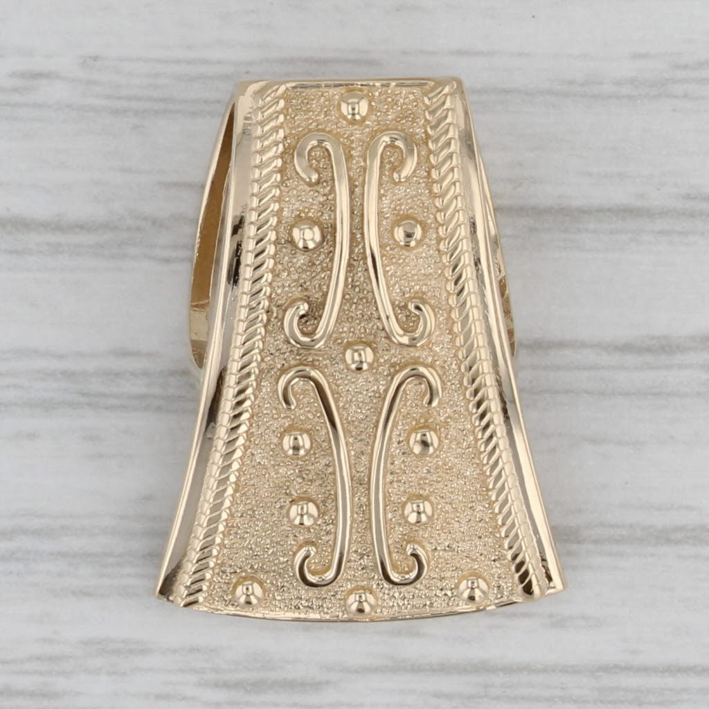 Gray Ornate Slide Pendant 14k Yellow Gold