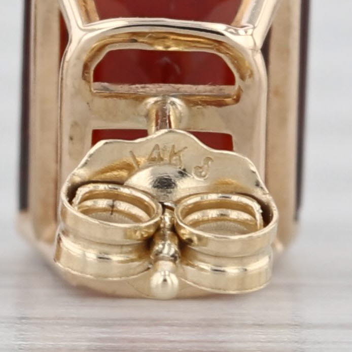 4.90ctw Emerald Cut Garnet Stud Earrings 14k Yellow Gold Solitaire Studs