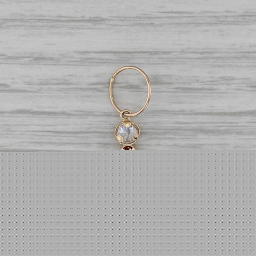 February Birthstone Baby Charm 14k Yellow Gold Imitation Amethyst Pendant