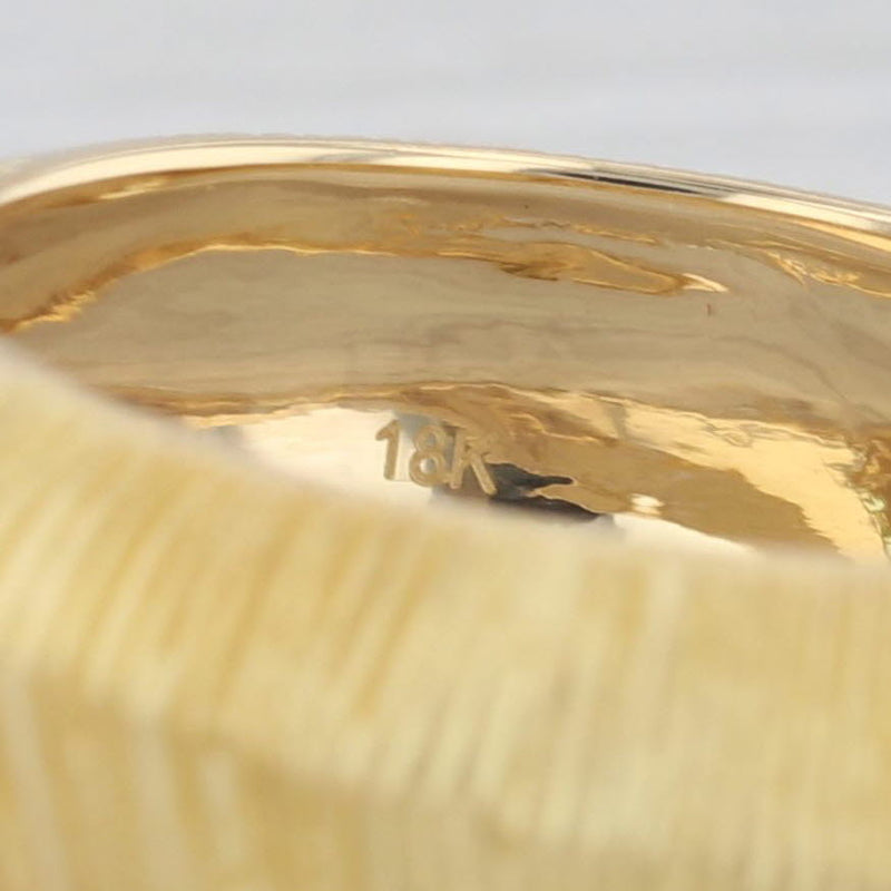 0.50ct Peridot Oval Solitaire Ring 18k Yellow Gold Size 8 Ridge Band
