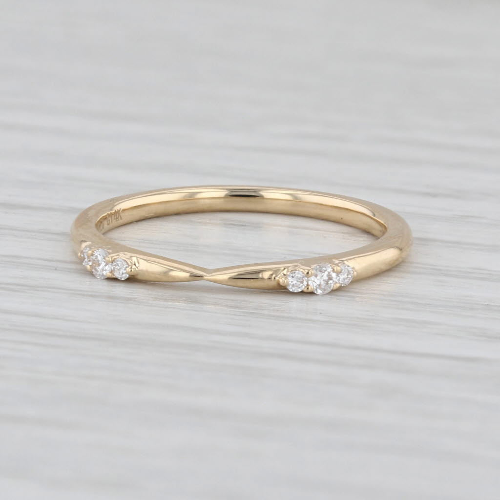 New 0.08ctw Lab Grown Diamond Wedding Band 14k Gold Stackable Ring Size 6.5