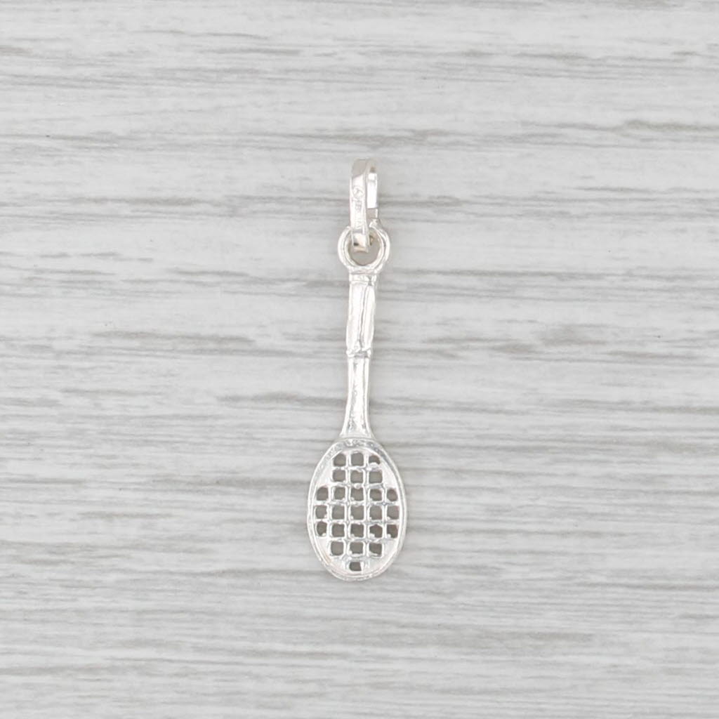 Sterling Silver Tennis Racket Racquet Charm Pendant