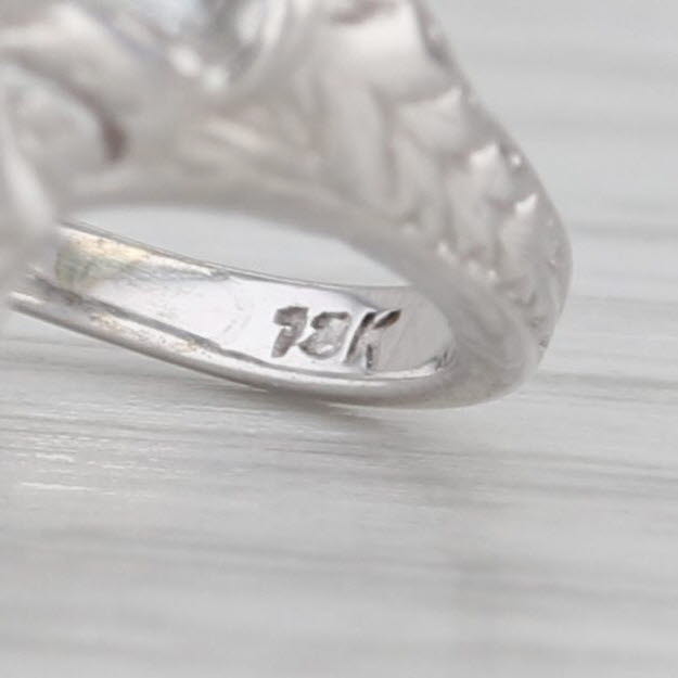 Vintage 0.31ctw Diamond Filigree Ring 18k White Gold Size 6