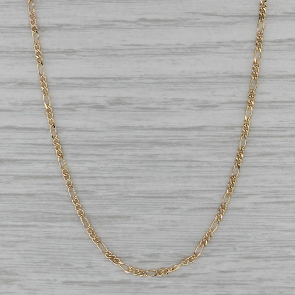 18" Figaro Chain Necklace 14k Yellow Gold 1.6mm Italian