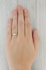 Antique 0.28ct Diamond Solitaire Engagement Ring 14k Gold Transitional Round