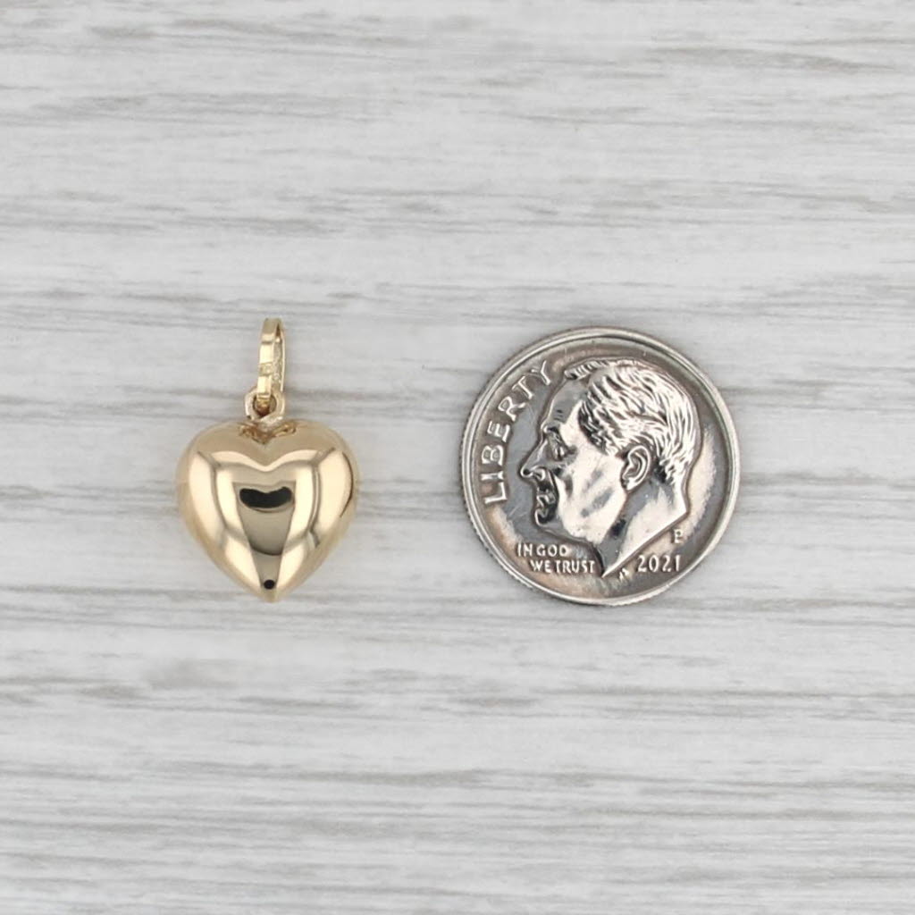 Puffy Heart Pendant 14k Yellow Gold Small Charm