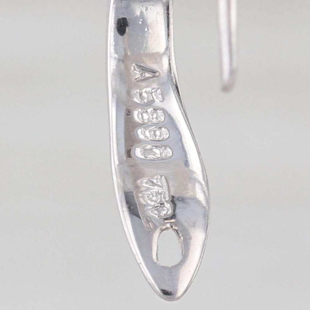 0.37ctw Diamond Hoop Earrings 18k White Gold Lever Backs Drops