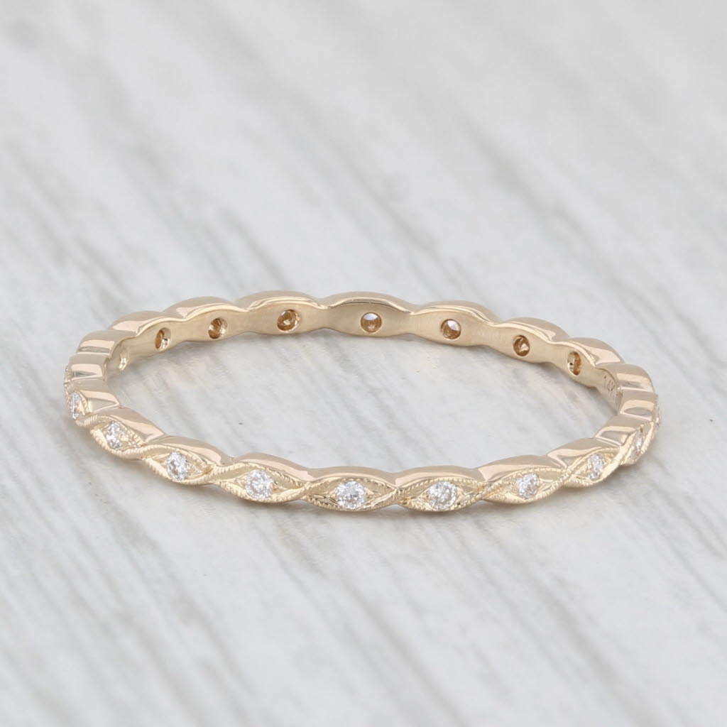 Light Gray New Beverley K Diamond Eternity Ring 14k Yellow Gold Stackable Wedding Band