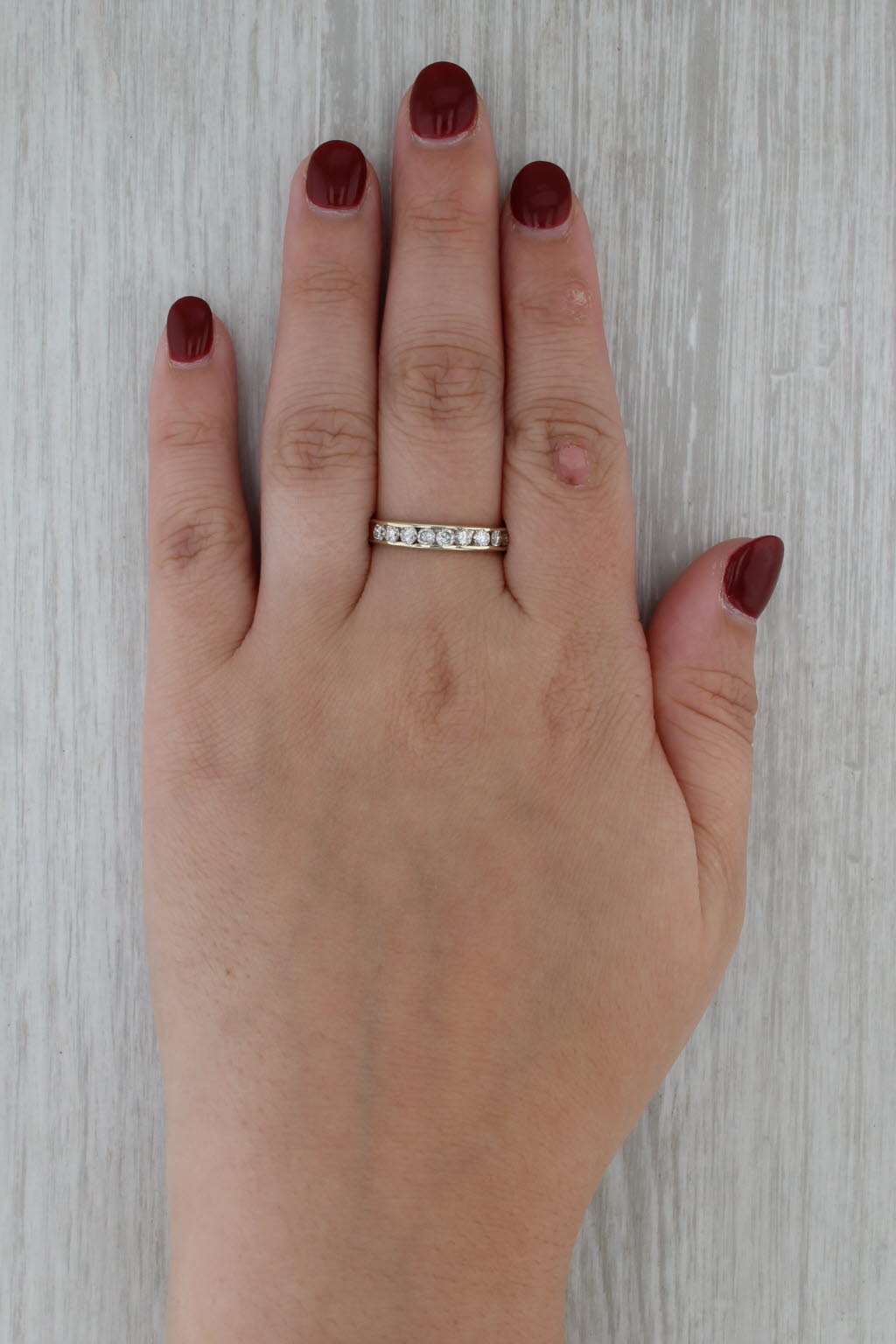 0.90ctw Diamond Wedding Band 14k Yellow Gold Size 9.5 Anniversary Stackable Ring