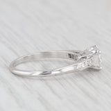 Vintage 0.91ctw Round Diamond Engagement Ring 900 Platinum Size 6.25