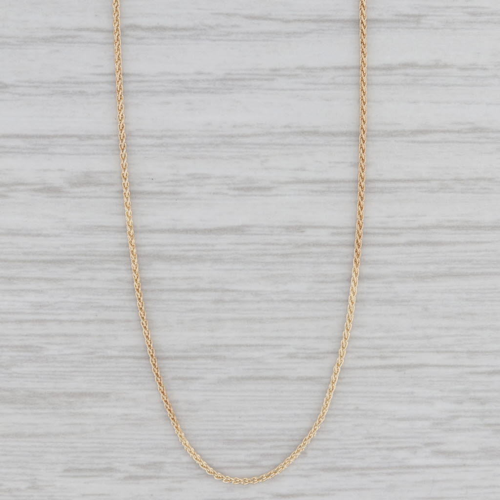 Gray New 20" 0.8mm Wheat Chain Necklace 10k Yellow Gold