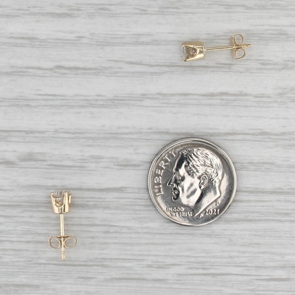 0.48ctw Diamond Stud Earrings 14k Yellow Gold Round Solitaire Studs
