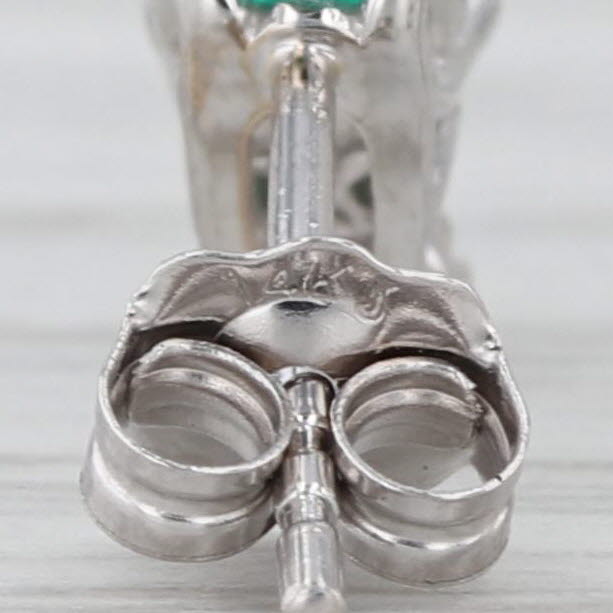 0.75ctw Emerald Diamond Stud Earrings 14k White Gold Studs