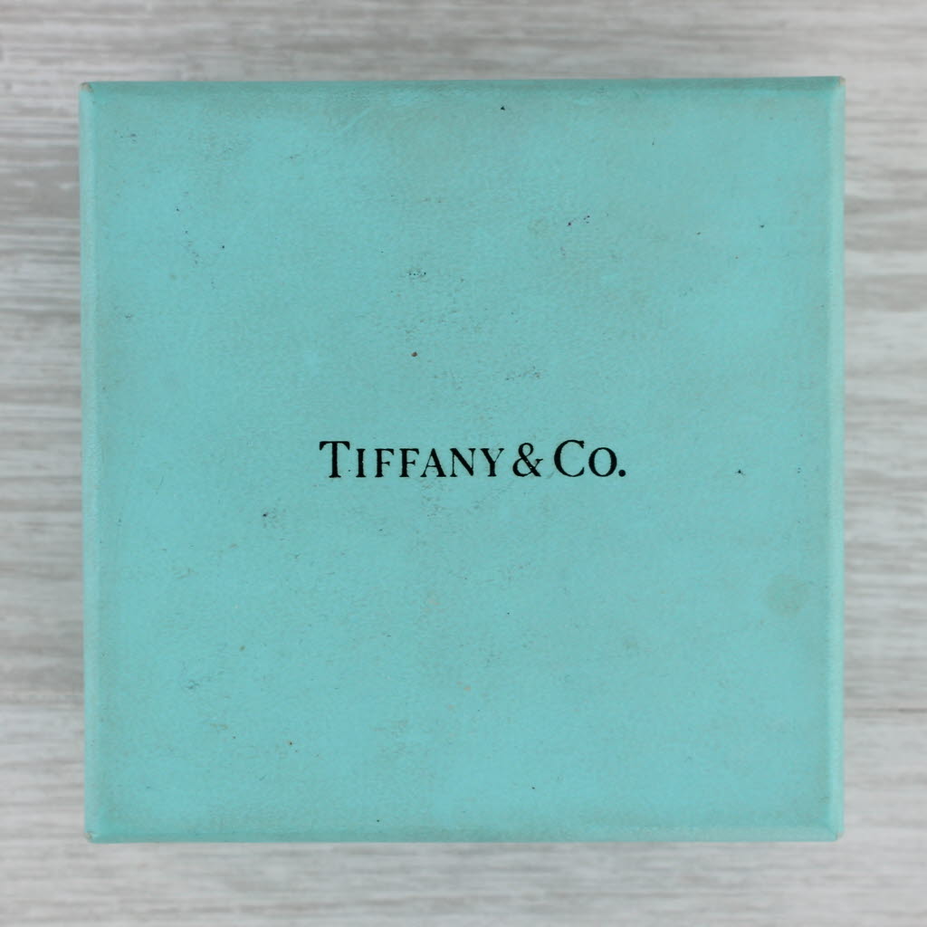 Medium Aquamarine Tiffany Elsa Peretti Quadrifoglio Knot Clover Earrings Sterling Silver Box Pouch