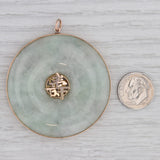 Green Jadeite Jade Hololith Shou Longevity Fu Fortune Chinese Character 14k Gold