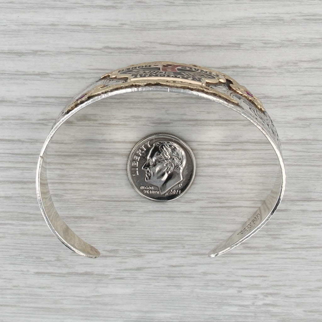 National High School Finals Rodeo Cuff Bracelet Sterling Silver Gold Filled