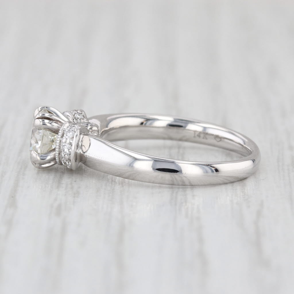 1.10ctw Diamond Engagement Ring 14k White Gold Size 6 Artiste