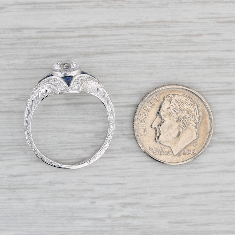 Gray New Beverley K Sapphire Diamond Semi Mount Engagement Ring 18k Gold Size 6.5