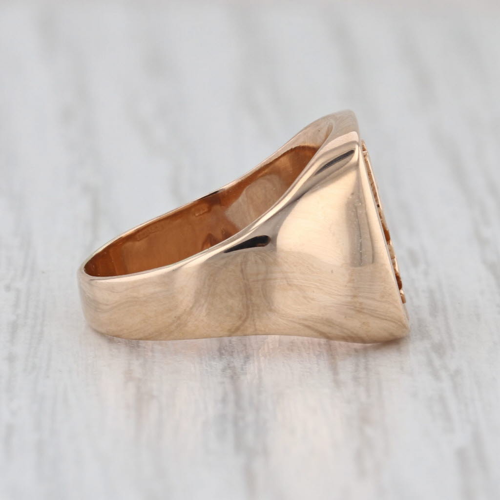 Fu Good Luck Fortune Chinese Character Ring 14k Yellow Gold Size 6 Signet