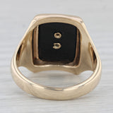 Custom Sigma Chi Cross Badge Signet Ring 10k Gold Onyx Sz 12 Vintage Fraternity
