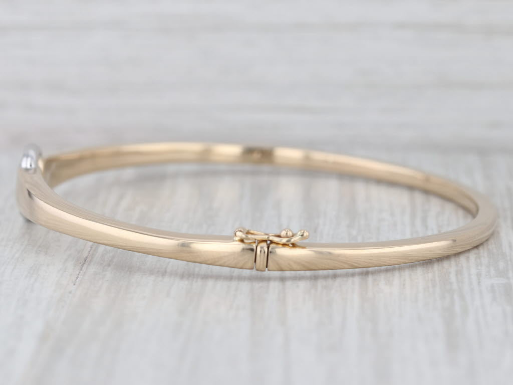 Audry Rose 2-Toned Buckle Bangle Bracelet 14k Yellow White Gold 7.5"