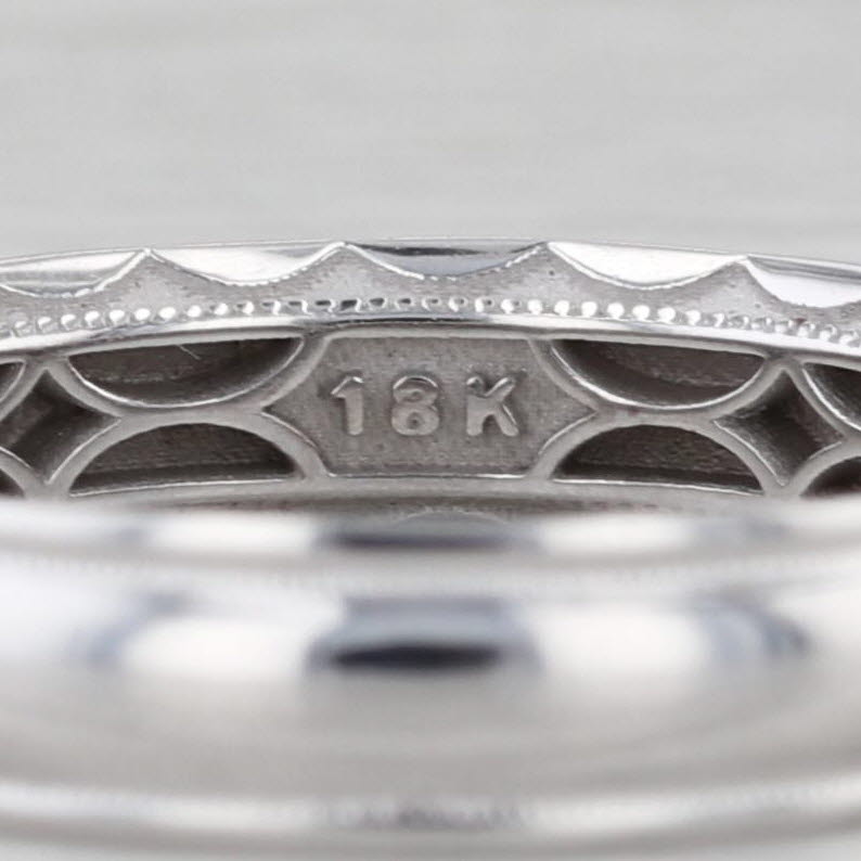 Tacori Men's Wedding Band 18k White Gold Size 10.5 Ring