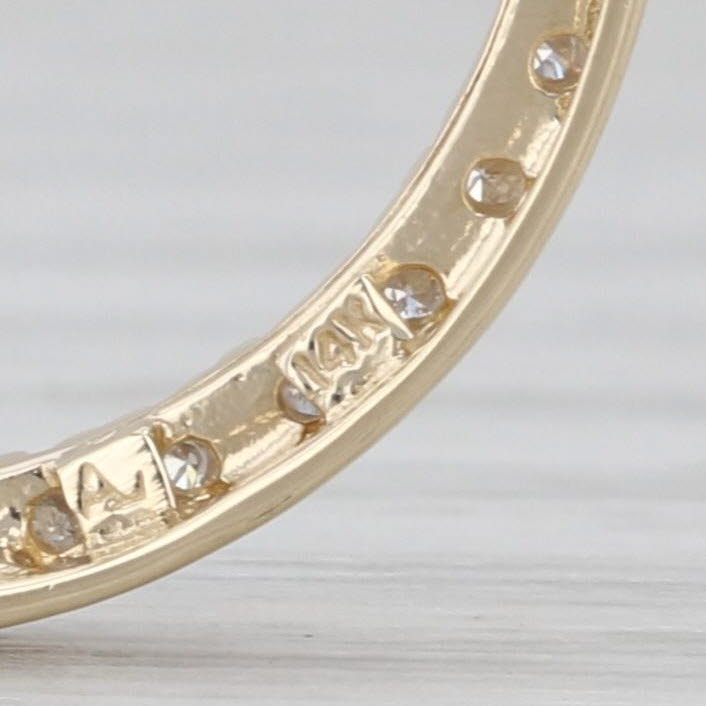 0.50ctw Pave Diamond Eternity Circle Pendant 14k Yellow Gold Floating Drop