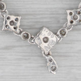 1.50ctw Diamond Fringe Flower Stations Necklace 14k White Gold 18"-20"