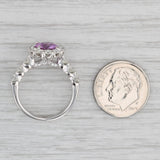 Gray 3.14ctw Pink Sapphire Diamond Halo Ring 14k White Gold Size 6 Christopher