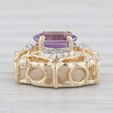 Amethyst Slide Bracelet Charm 14k Yellow Gold Diamond Accents