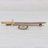 Knights Templar Sword Pin Cross Charm 12k Gold Vintage Masonic York Rite