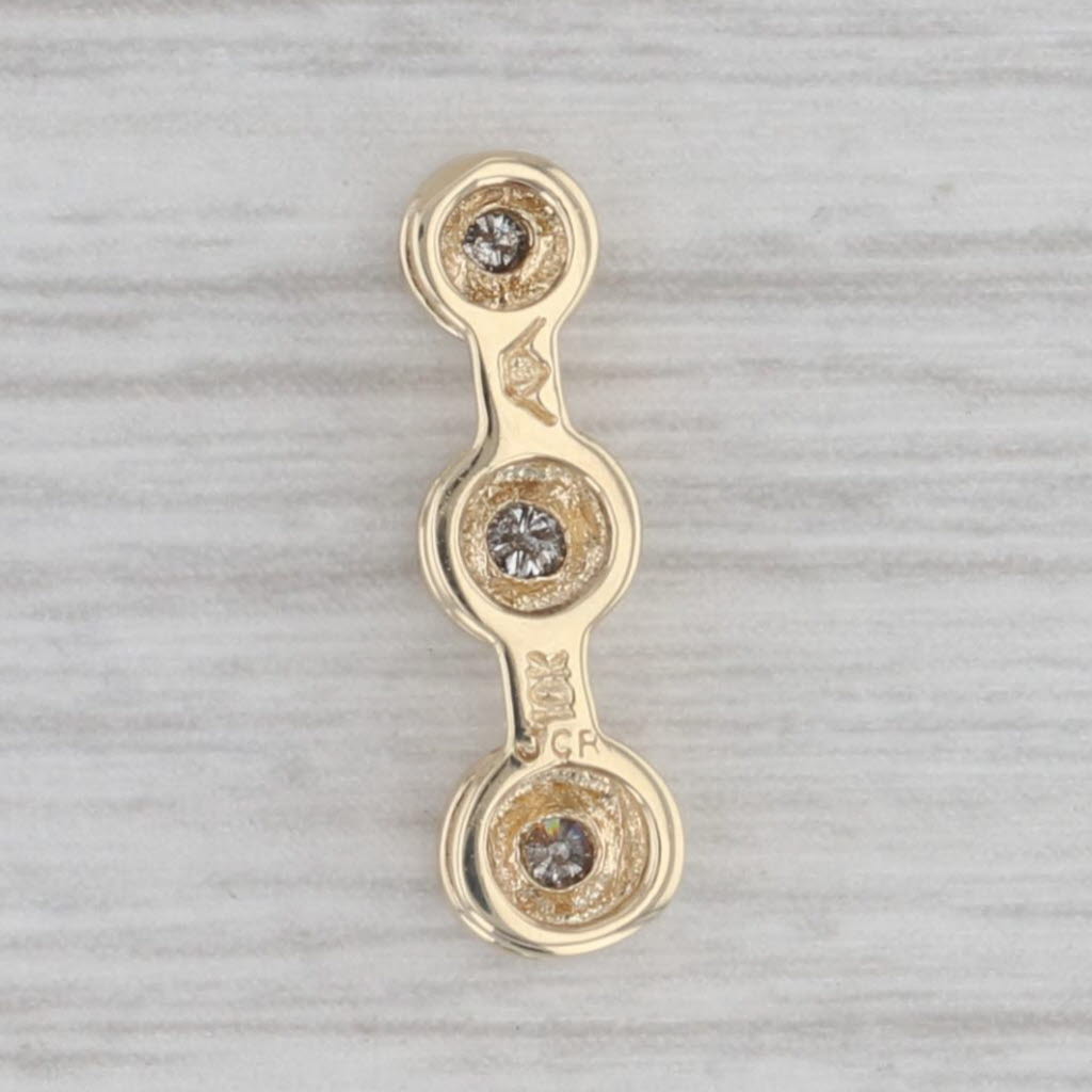 Gray Diamond 3-Stone Journey Pendant 10K Yellow Gold