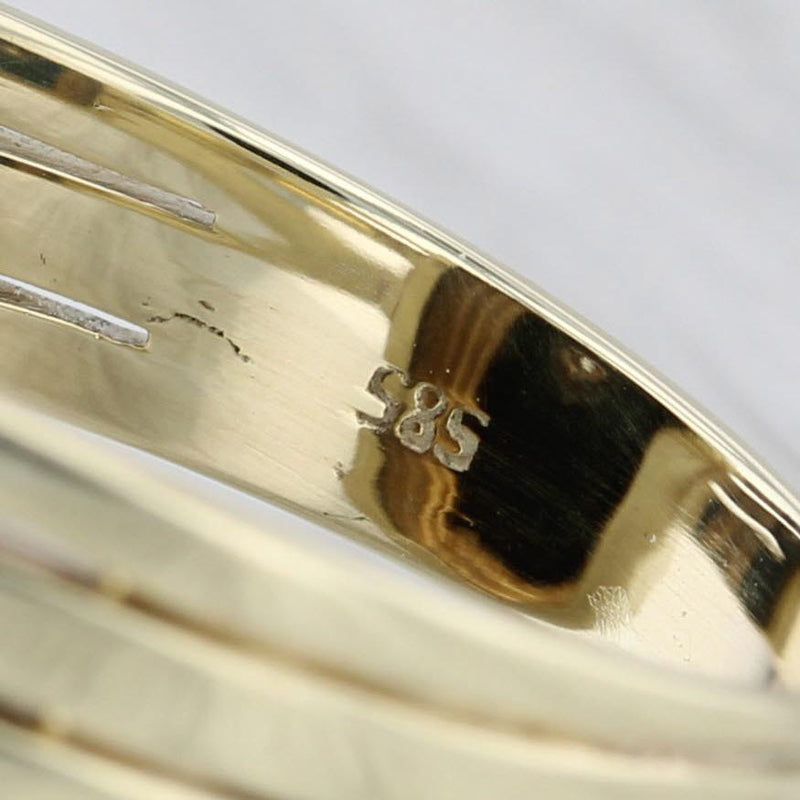 Onyx Diamond Signet Ring 14k Yellow Gold Vintage Size 11.75