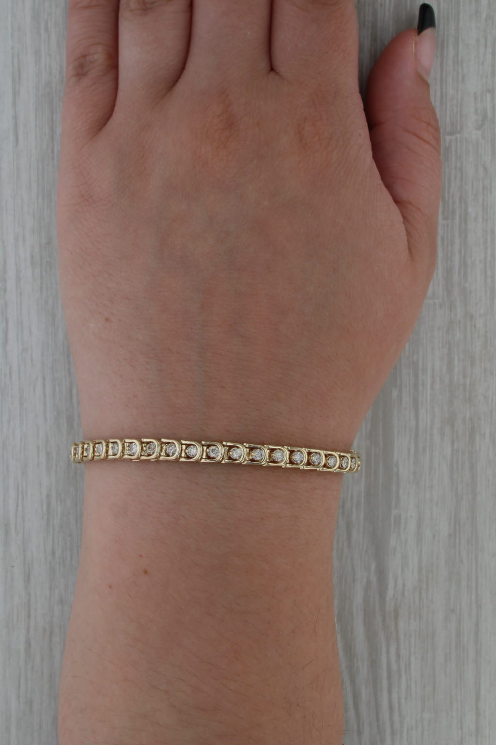 1.75ctw Diamond Tennis Bracelet 14k Yellow Gold 7" 4.7mm