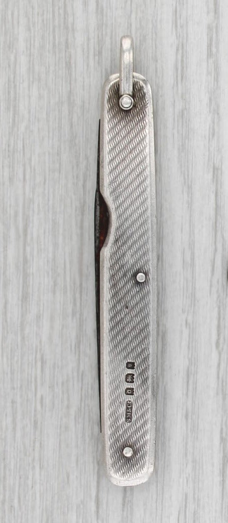 Antique Sampson Mordan London Pocket Knife Sterling Silver Iron Double Blade