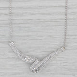 0.86ctw Diamond V Necklace 10k White Gold 18.5" Curb Chain