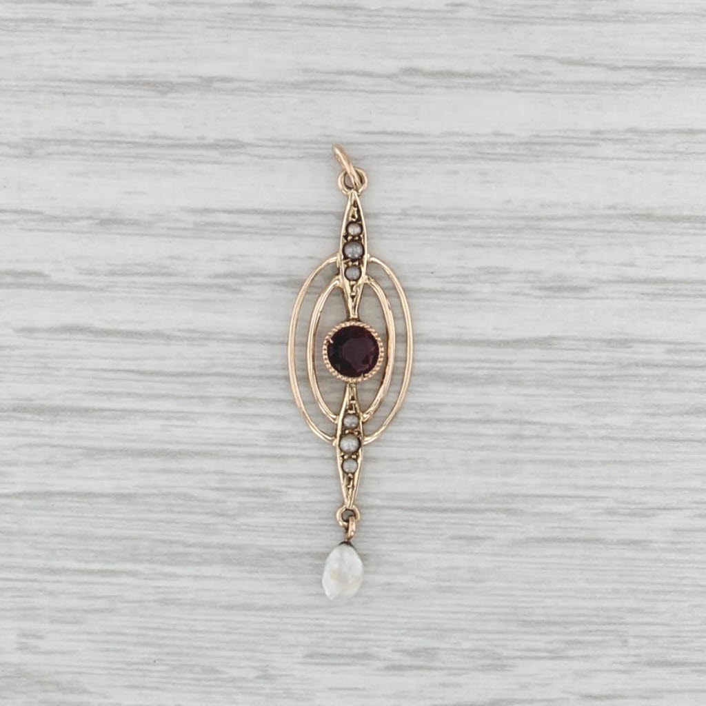 Vintage Imitation Amethyst Pearl Natural Pearl Lavalier Pendant 5-8k Gold