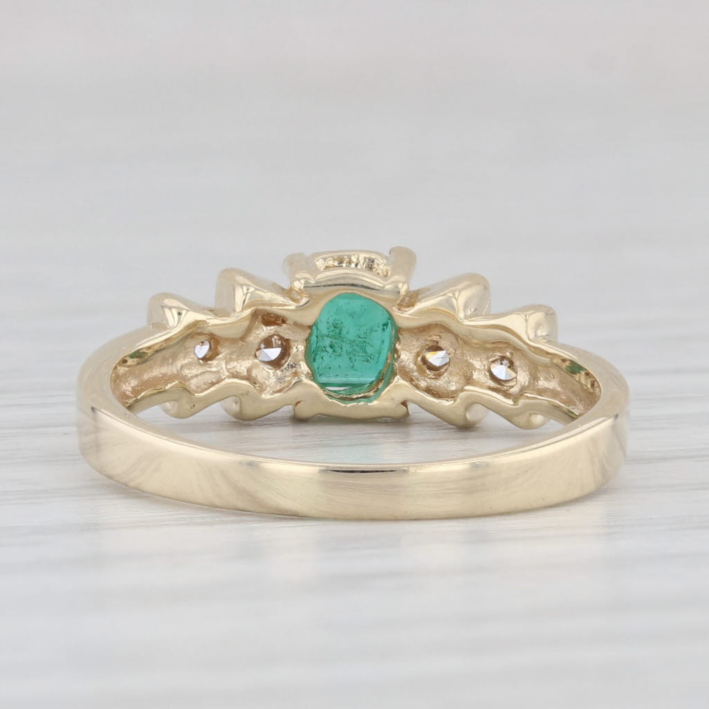 Light Gray 0.60ctw Emerald Diamond Ring 14k Yellow Gold Size 7.5 Engagement