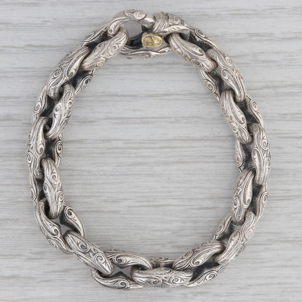 Scott Kay Cable Chain Bracelet Sterling Silver 7" Extra Links Pouch cloth