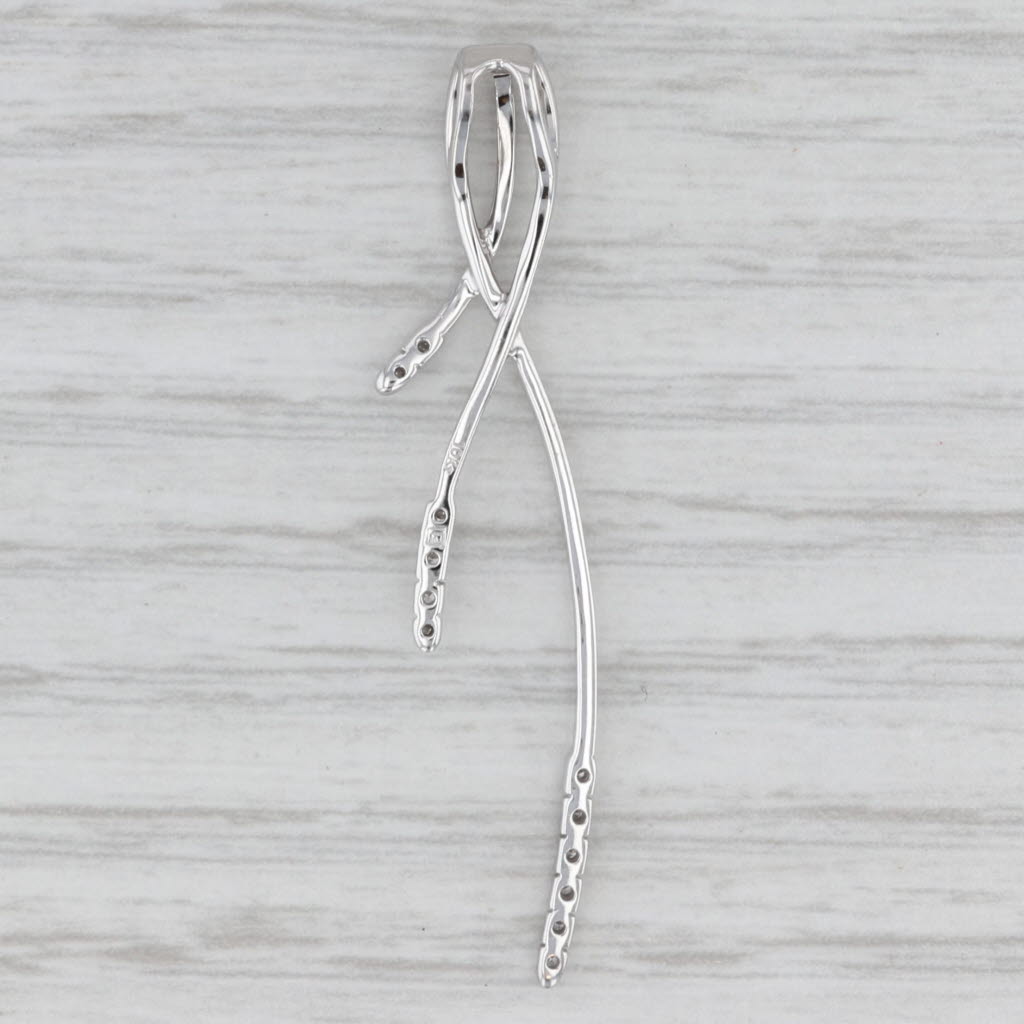 Light Gray Diamond Fringe Pendant 10k White Gold Drop