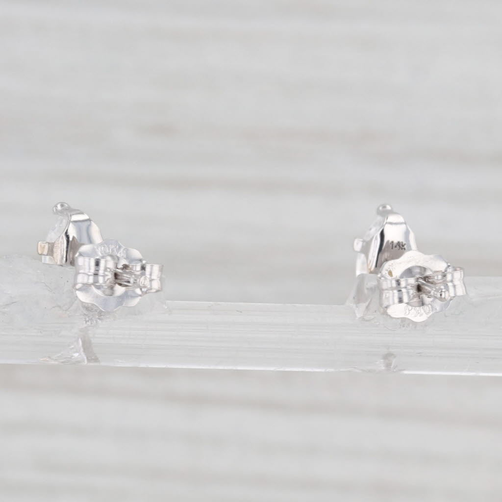 Light Gray 0.70ctw Marquise Cubic Zirconia Solitaire Stud Earrings 14k White Gold