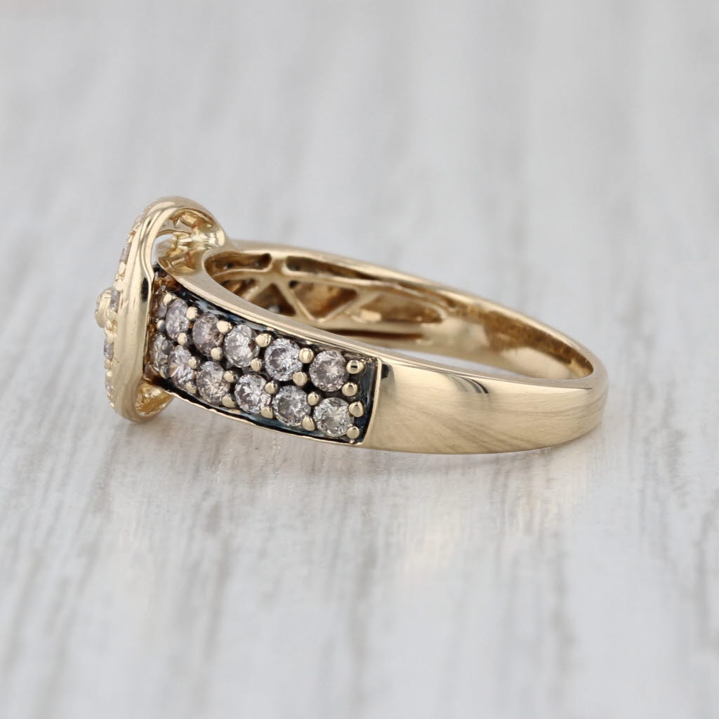 Le Vian 0.69ctw Diamond Belt Buckle Ring 14k Yellow Gold Size 7