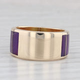0.27ct Diamond Purple Sugilite Mosaic Ring 14k Yellow Gold Size 5.25