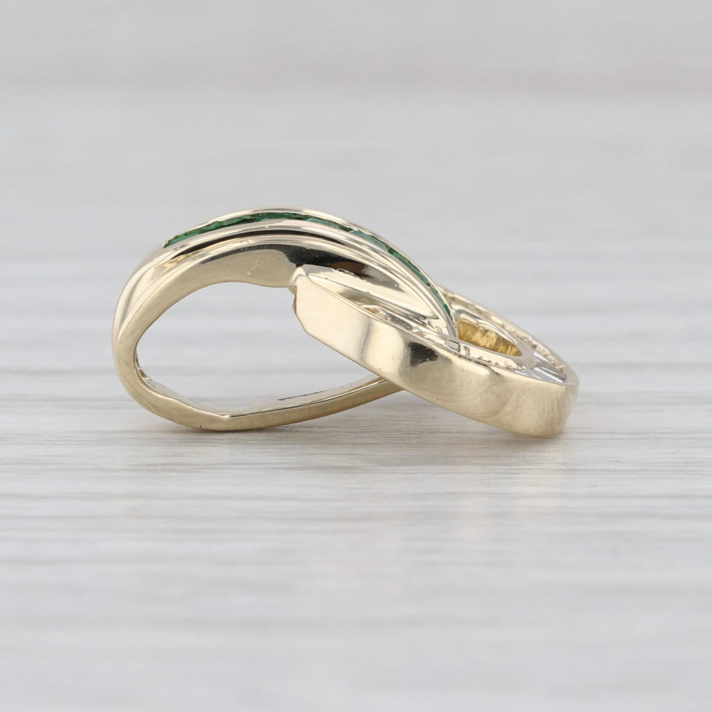 0.48ctw Emerald Diamond Pendant 14k Yellow Gold