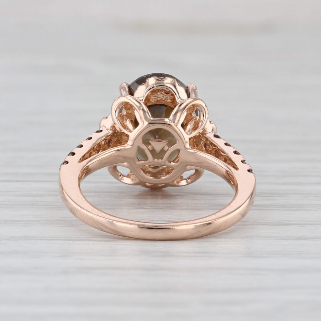 Le Vian 4.23ctw Oval Brown Zircon Diamond Ring 14k Rose Gold Size 4
